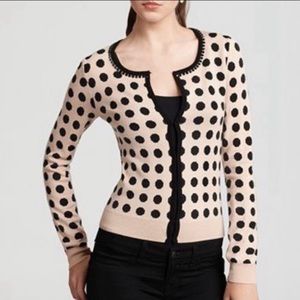 Trina Turk merino wool polka dot cardigan